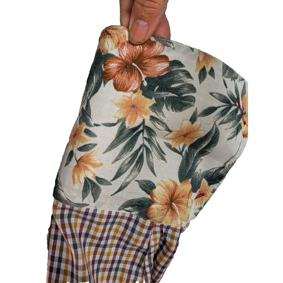 Adrian Jules Custom Mens French Cuffed Dress Shirt Check Tropical Accents XL/XXL - Picture 6 of 8